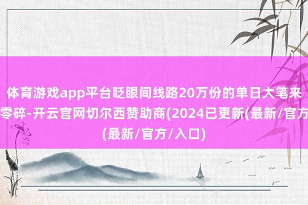 体育游戏app平台眨眼间线路20万份的单日大笔来回止境零碎-开云官网切尔西赞助商(2024已更新(最新/官方/入口)