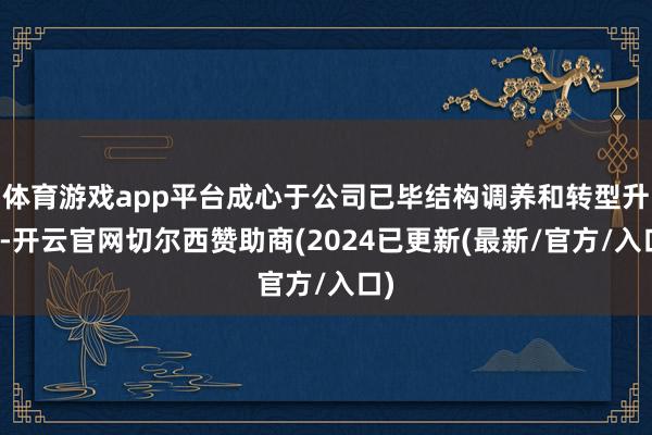体育游戏app平台成心于公司已毕结构调养和转型升级-开云官网切尔西赞助商(2024已更新(最新/官方/入口)