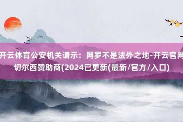 开云体育公安机关请示：网罗不是法外之地-开云官网切尔西赞助商(2024已更新(最新/官方/入口)